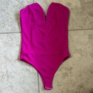 Blue Blush Fuchsia DeepV Bodysuit